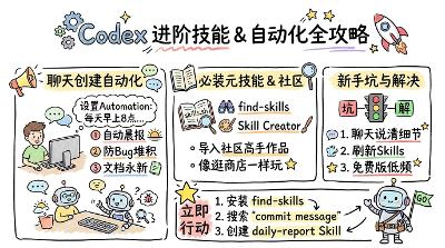 进阶 Codex自定义Skills + Automations —— 让AI自动帮你干重复活 ⚙️